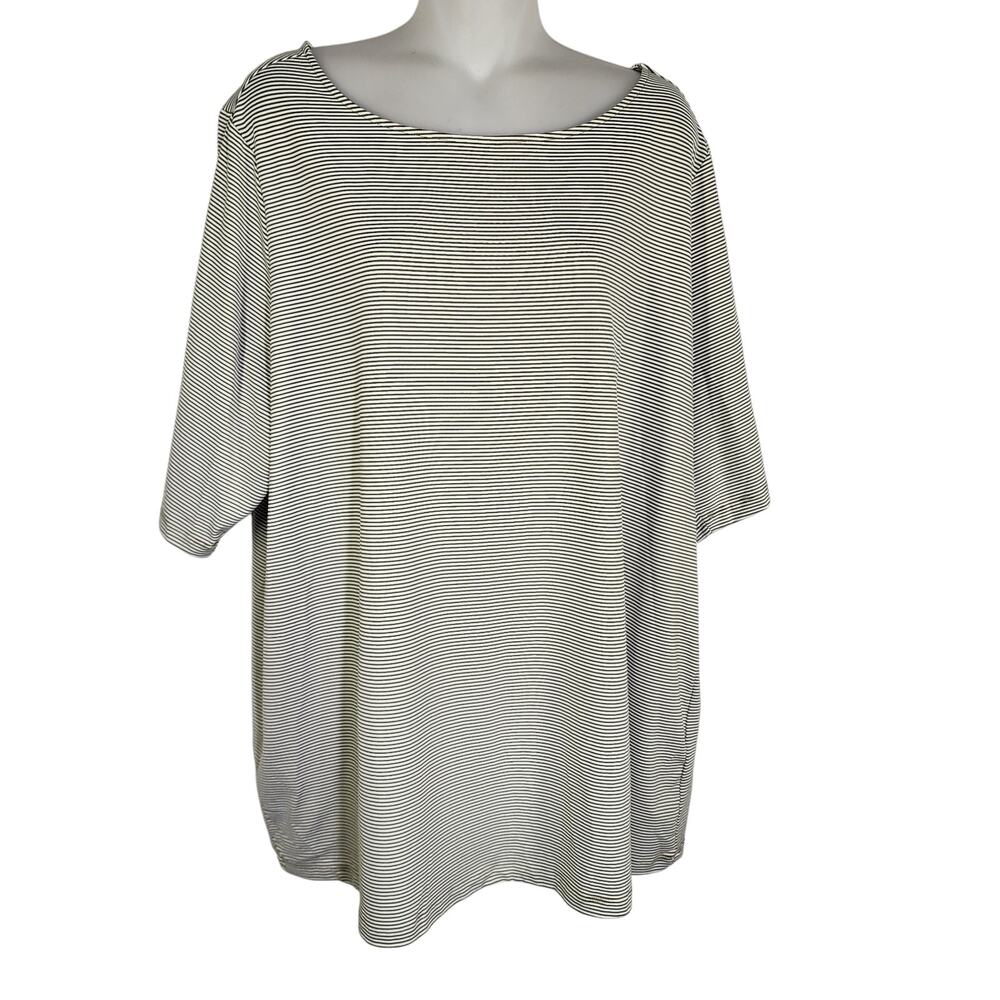 Denim & Co. BRRR Jersey Cool To Touch Boat Neck Elbow Sleeve Top Olive Green 2X